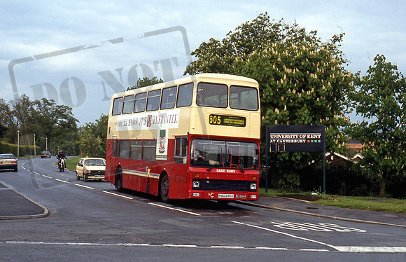 East Kent H803BKK at Kent University in 5/92