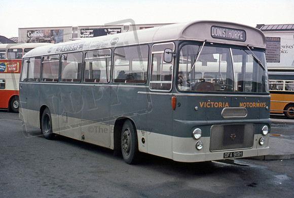 Victoria Motorways OFA919H at Burton-on-Trent Aug71