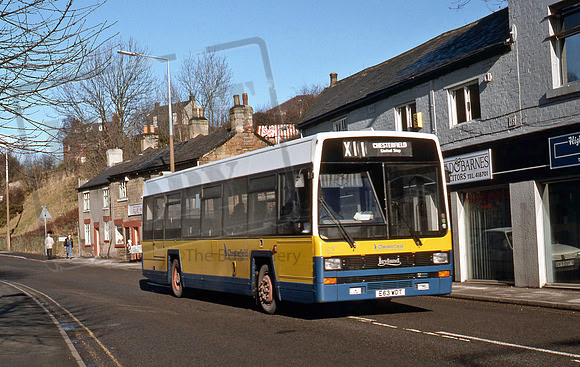 Chesterfield Transport E63WDT at Dronfield in 2/89