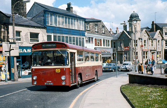 Rossendale MTC869K at Bacup in 5/74