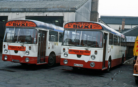 East Staffs MFA703G in the depot yard in 9/83