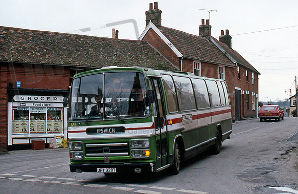 Ipswich Buses ex Bickers UFT928T at Coddenham in 3/89