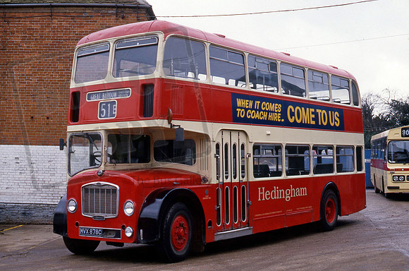Hedingham Omnibus MVX878C Kelvedon 3/88