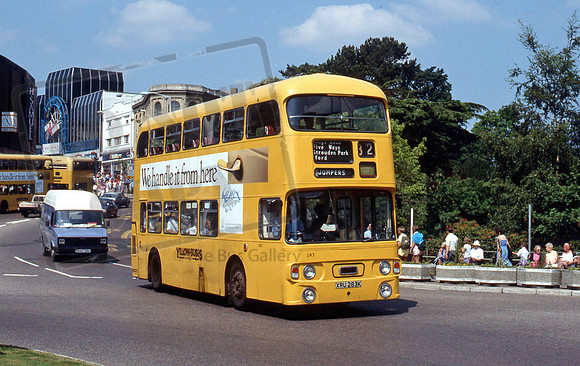 Bournemouth Yellow Buses XRU283K in 7/89