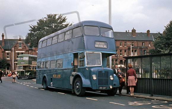 Blue Line of Armthorpe 891GWT at Doncaster 9/71