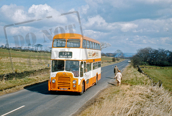GMT UBN909 at Colliers Row, Bolton in Mar75